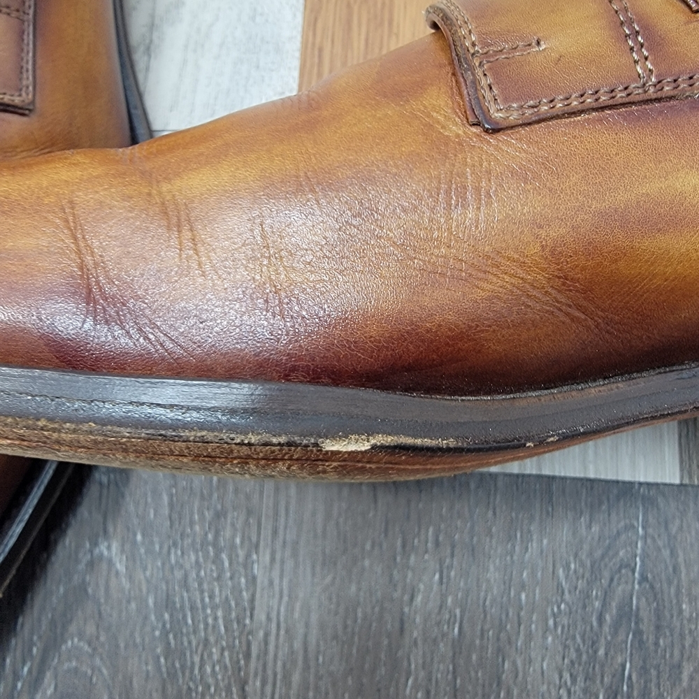 Men's 10.5M Magnanni Hermosa Shoe Monk Straps Brown Leather - Picture 11 of 11